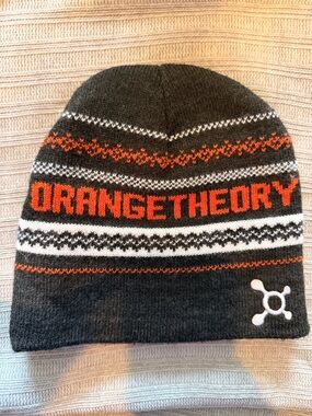 Orangetheory Gray, Orange & White Knit Beanie